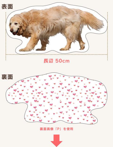 50cm 犬型クッション制作過程
